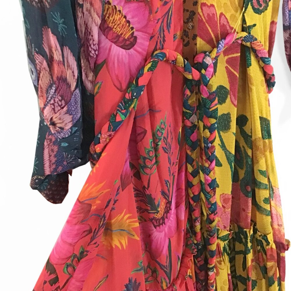 FARM RIO Mixed Prints Button Down Maxi Dress In Mix Print - Picture 5 of 16